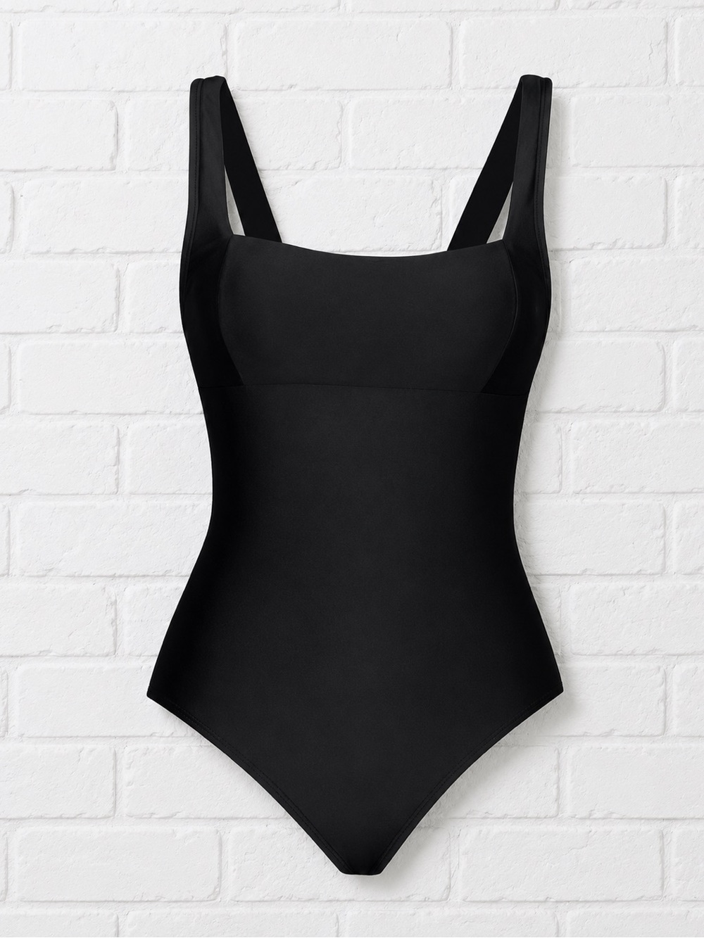 Cupshe Classic Style Square Neck Black OnePiece Swimsuit BathingSuit SZ L NWOT